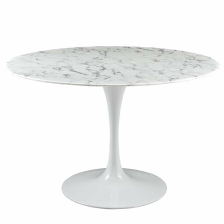 EAST END IMPORTS Lippa 47 in. Artificial Marble Dining Table, White EEI-1131-WHI